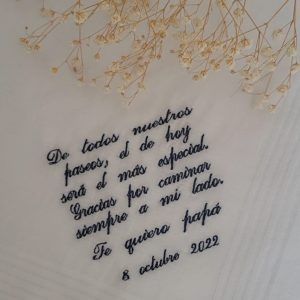 Pañuelo de caballero de algodón con dedicatoria